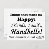 Handglocken machen mich glücklich postkarte (Vorne/Hinten)