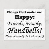 Handglocken machen mich glücklich postkarte (Vorderseite)