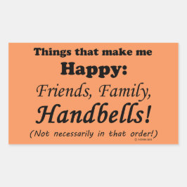 Handglocken machen mich glücklich rechteckiger aufkleber