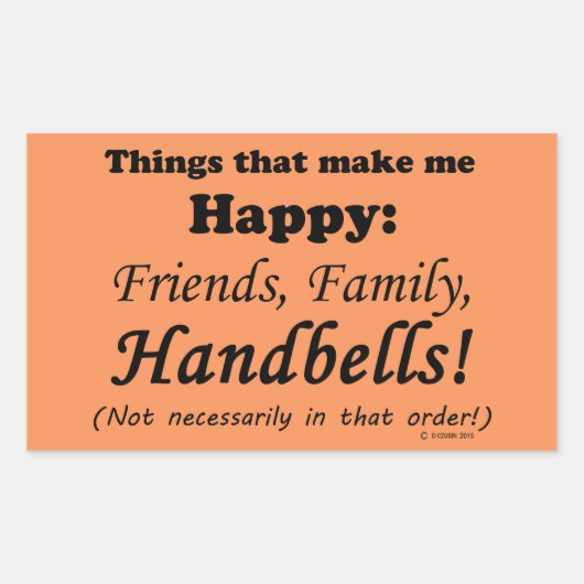 Handglocken machen mich glücklich rechteckiger aufkleber (Vorderseite)