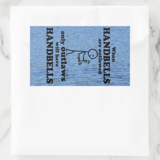 Handglocken mit rechteckiger Aufkleber (Tasche)