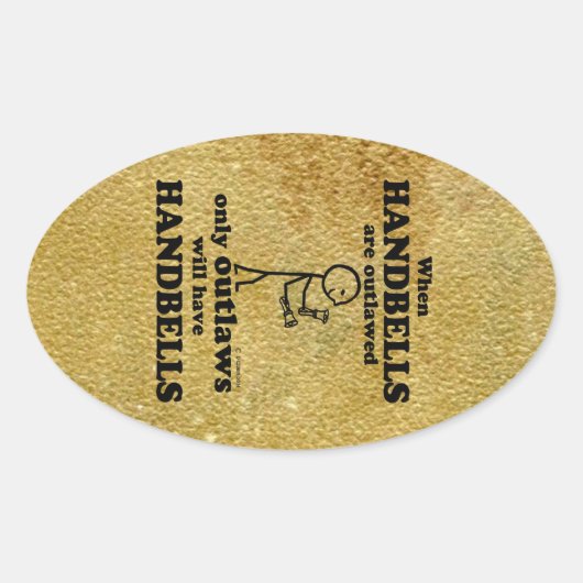 Handglocken Oval Aufkleber (Vorderseite)