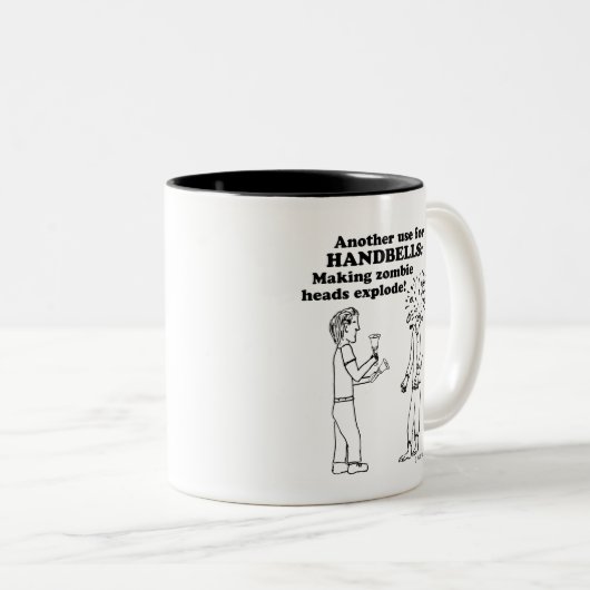 Handglocken Zombie Explode Zwei-Tonen-Kaffee-Tasse Zweifarbige Tasse (VorderseiteRechts)
