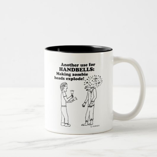 Handglocken Zombie Explode Zwei-Tonen-Kaffee-Tasse Zweifarbige Tasse (Rechts)