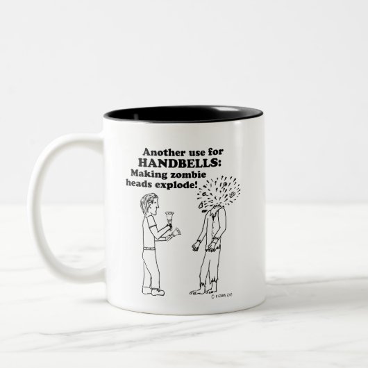 Handglocken Zombie Explode Zwei-Tonen-Kaffee-Tasse Zweifarbige Tasse (Links)