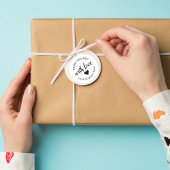 "handgossen" mit Liebe-Kerze Runder Aufkleber