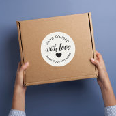 "handgossen" mit Liebe-Kerze Runder Aufkleber