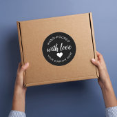 "handgossen" mit Liebe-Kerze Runder Aufkleber