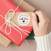 "handgossen" mit Liebe-Kerze Runder Aufkleber