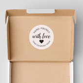 "handgossen" mit Liebe-Kerze Runder Aufkleber