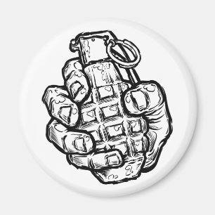 Handgranate im Comic-Stil Magnet