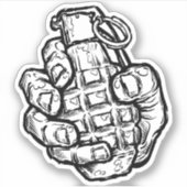 Handgranate im Stil von Comicen Aufkleber (Vorderseite)