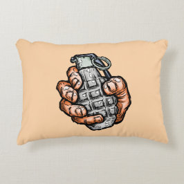 Handgranate im Stil von Comicen Dekokissen