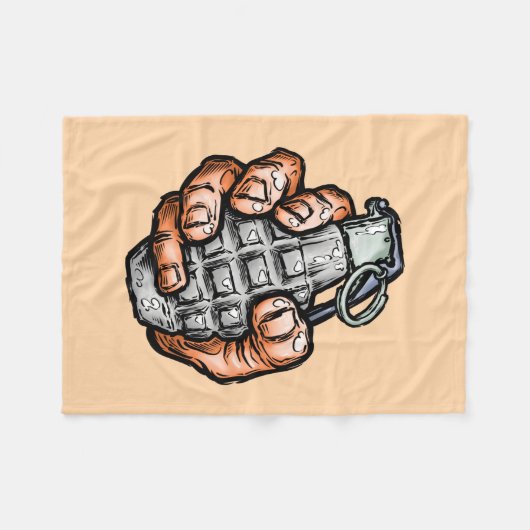 Handgranate im Stil von Comicen Fleecedecke (Vorderseite (Horizontal))
