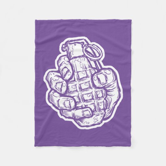 Handgranate im Stil von Comicen Fleecedecke (Vorderseite)