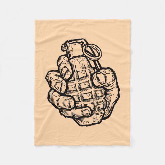 Handgranate im Stil von Comicen Fleecedecke (Vorderseite)