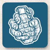 Handgranate im Stil von Comicen Getränkeuntersetzer (Vorderseite)