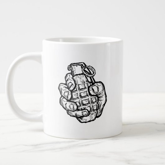 Handgranate im Stil von Comicen Jumbo-Tasse (Links)
