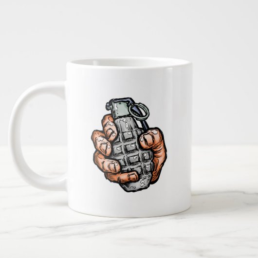 Handgranate im Stil von Comicen Jumbo-Tasse (Links)