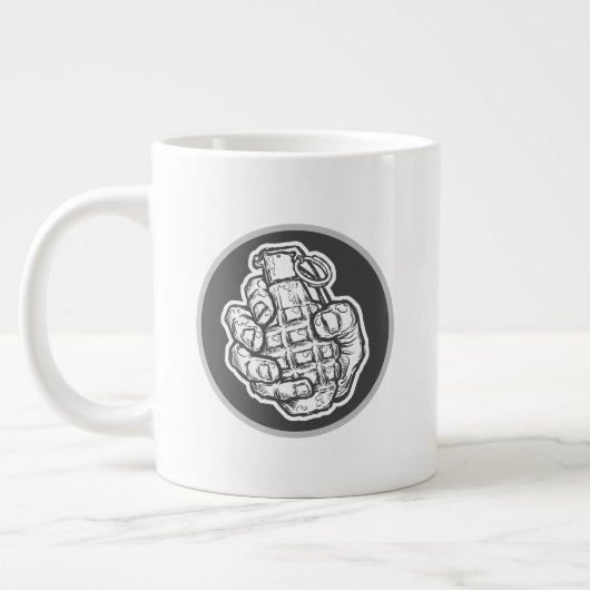 Handgranate im Stil von Comicen Jumbo-Tasse (Links)