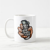 Handgranate im Stil von Comicen Kaffeetasse (Links)