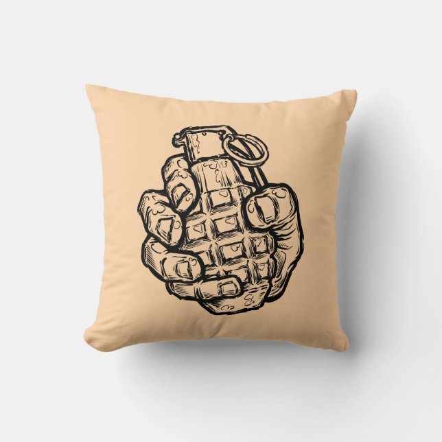 Handgranate im Stil von Comicen Kissen (Vorderseite)