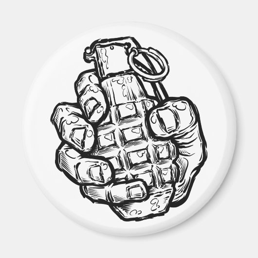 Handgranate im Stil von Comicen Magnet (Vorne)