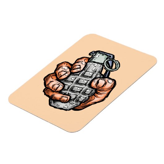 Handgranate im Stil von Comicen Magnet (Linke Seite)