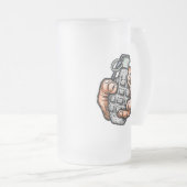 Handgranate im Stil von Comicen Mattglas Bierglas (VorderseiteRechts)