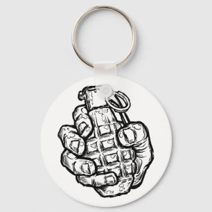 Handgranate im Stil von Comicen Schlüsselanhänger