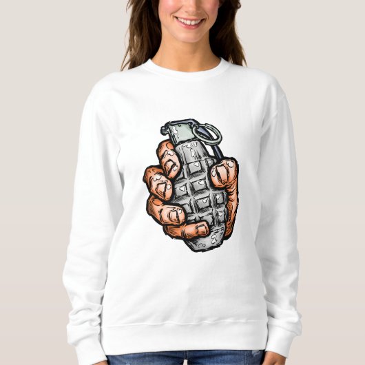Handgranate im Stil von Comicen Sweatshirt (Vorderseite)