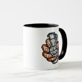 Handgranate im Stil von Comicen Tasse (VorderseiteRechts)