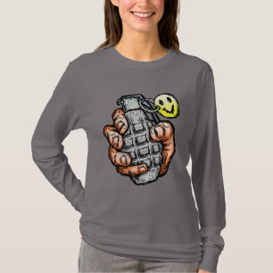 Handgranate mit Happy Face, Comic Style T-Shirt