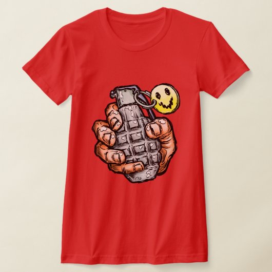 Handgranate mit Happy Face, Comic Style T-Shirt (Ablage )