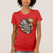 Handgranate mit Happy Face, Comic Style T-Shirt (Vorderseite)