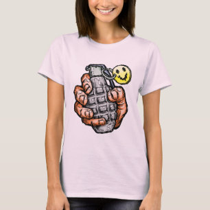 Handgranate mit Happy Face, Comic Style T-Shirt