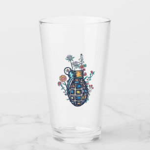 Handgranatvase aus Blume Glas