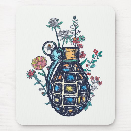 Handgranatvase von Blume Mousepad (Vorne)