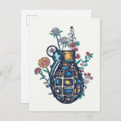 Handgranatvase von Blume Postkarte (Vorne/Hinten)
