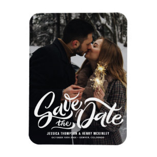 Handgriff Overlay-Foto Save the Date Magnet