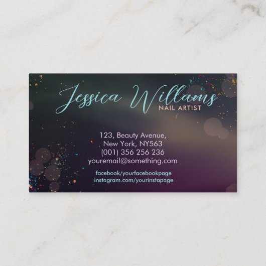 Handgriff und Blume - Wasserfarbe Visitenkarte (Rückseite)