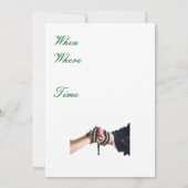 Handhabung einer grünen Einladung (Rückseite)