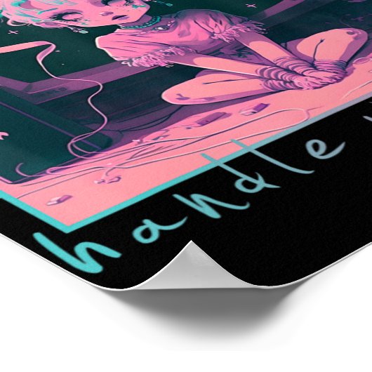 Handhabung mit Care Pastel Goth Kawaii Anime Menhe Poster (Ecke)