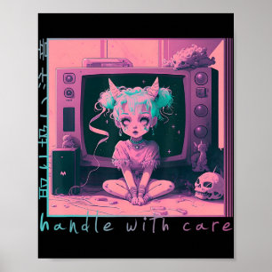 Handhabung mit Care Pastel Goth Kawaii Anime Menhe Poster