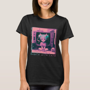 Handhabung mit Care Pastel Goth Kawaii Anime Menhe T-Shirt