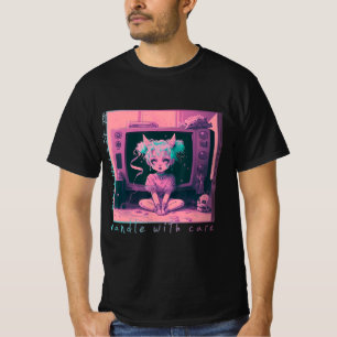 Handhabung mit Care Pastel Goth Kawaii Anime Menhe T-Shirt