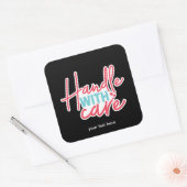 Handhabung mit Pflegeaufkleber Quadratischer Aufkleber (Umschlag)