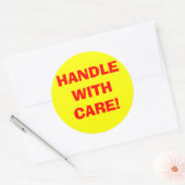 Handhabung mit Pflegeaufklebern Runder Aufkleber (Umschlag)