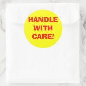 Handhabung mit Pflegeaufklebern Runder Aufkleber (Tasche)