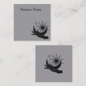 Handhaltender Mond und Sonne Quadratische Visitenkarte (Vorne/Hinten)